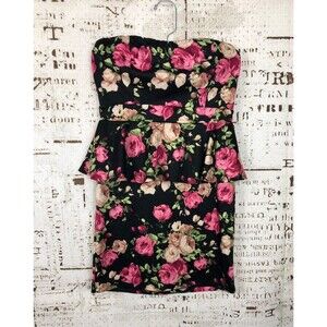 Forever 21 Floral Strapless Dress